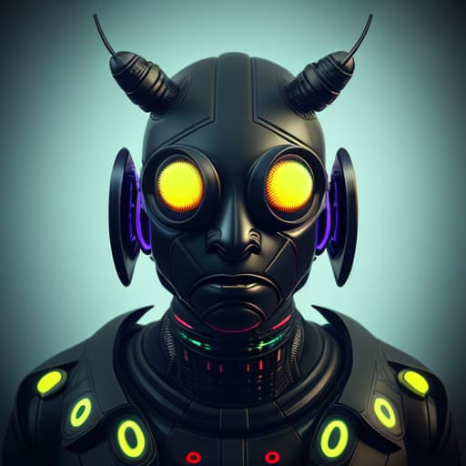  Cyber punk, oni mask, 3 d render beeple, compound eye of insect