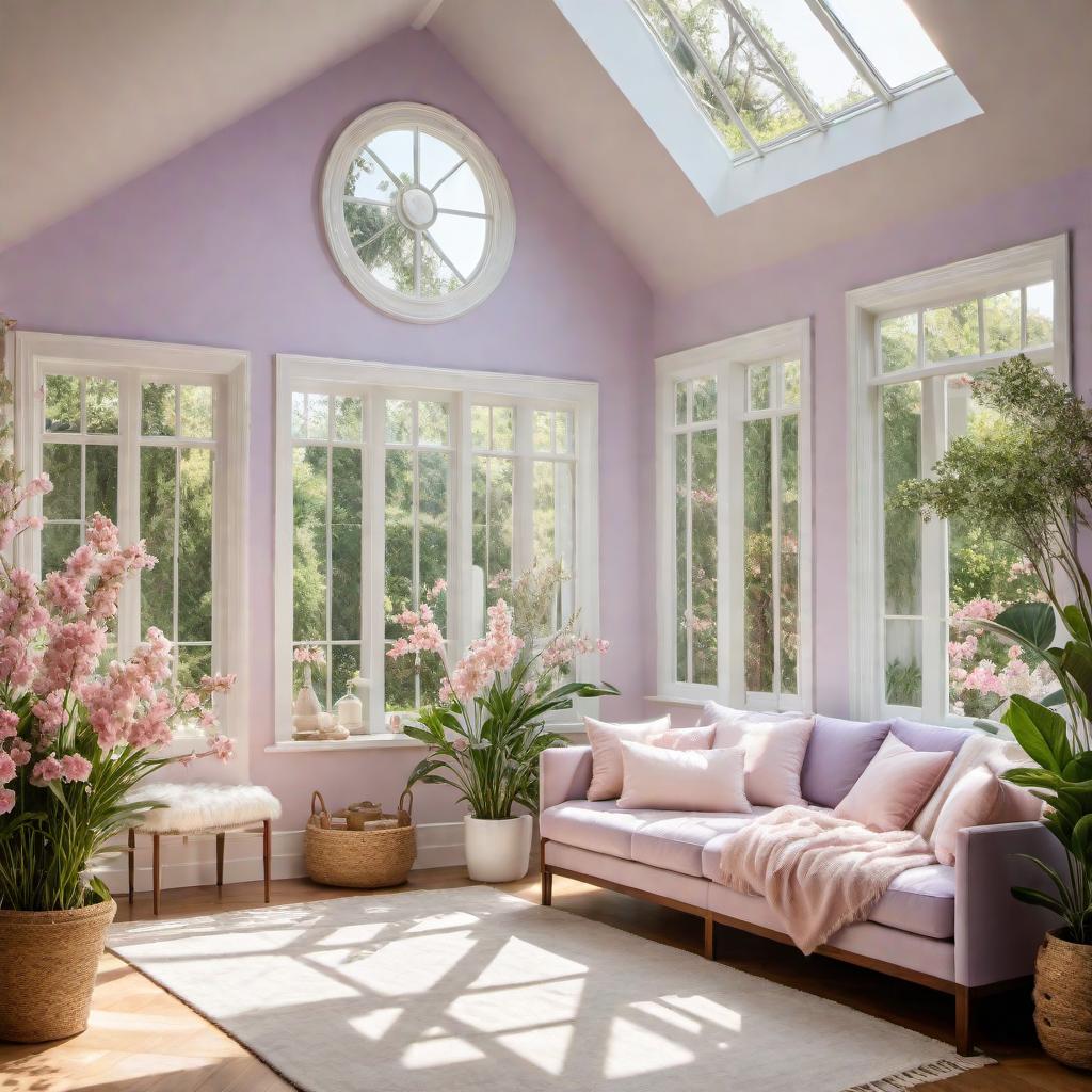  A serene home being enveloped by mystical, radiant reiki energies that are cleansing, clearing, and energizing the space. Soft, glowing lights in shades of white, pastel pink, and lavender are swirling around the house, creating an aura of peace and tranquility. The home is surrounded by nature - lush greenery, vibrant flowers, and a clear blue sky, with warm sunlight filtering through. hyperrealistic, full body, detailed clothing, highly detailed, cinematic lighting, stunningly beautiful, intricate, sharp focus, f/1. 8, 85mm, (centered image composition), (professionally color graded), ((bright soft diffused light)), volumetric fog, trending on instagram, trending on tumblr, HDR 4K, 8K