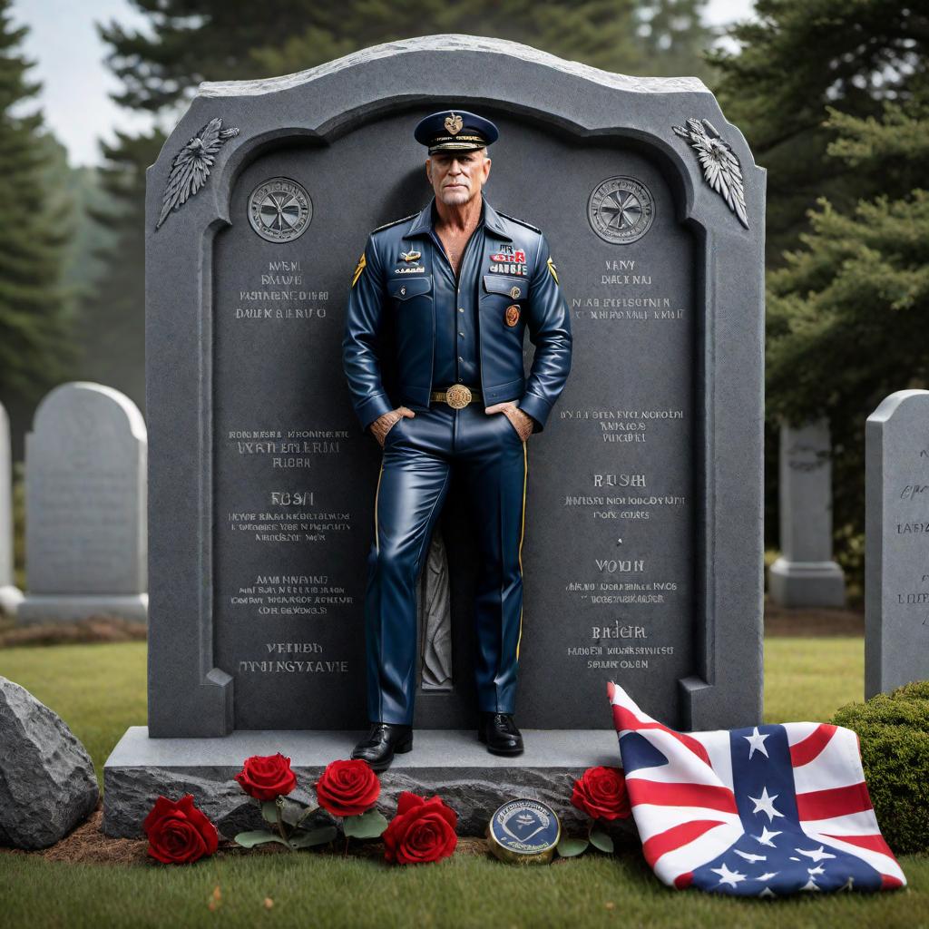  Create a headstone design for a navy veteran and cross country driver who loved old school rock and roll, with Rush and The Doors being his favorite bands. hyperrealistic, full body, detailed clothing, highly detailed, cinematic lighting, stunningly beautiful, intricate, sharp focus, f/1. 8, 85mm, (centered image composition), (professionally color graded), ((bright soft diffused light)), volumetric fog, trending on instagram, trending on tumblr, HDR 4K, 8K