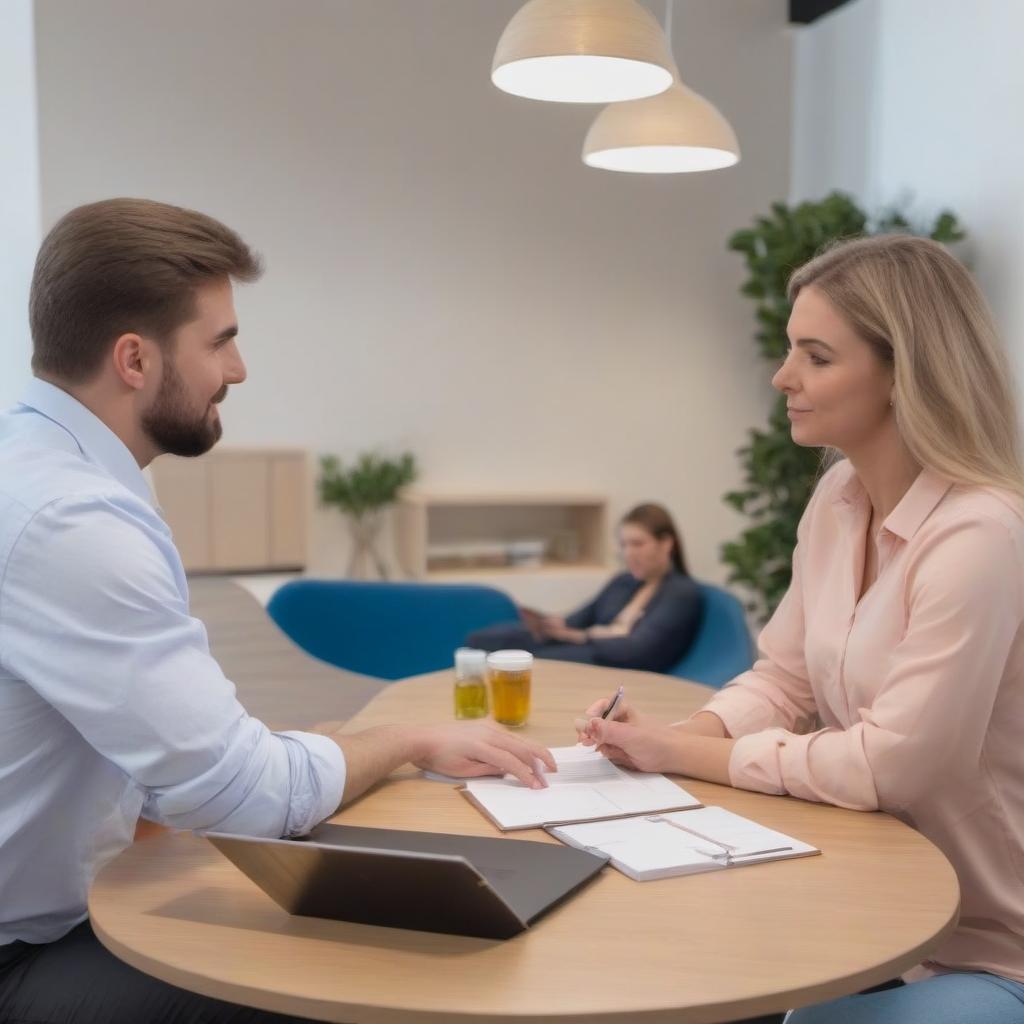  Psychologist's office, consultation of a man at the table