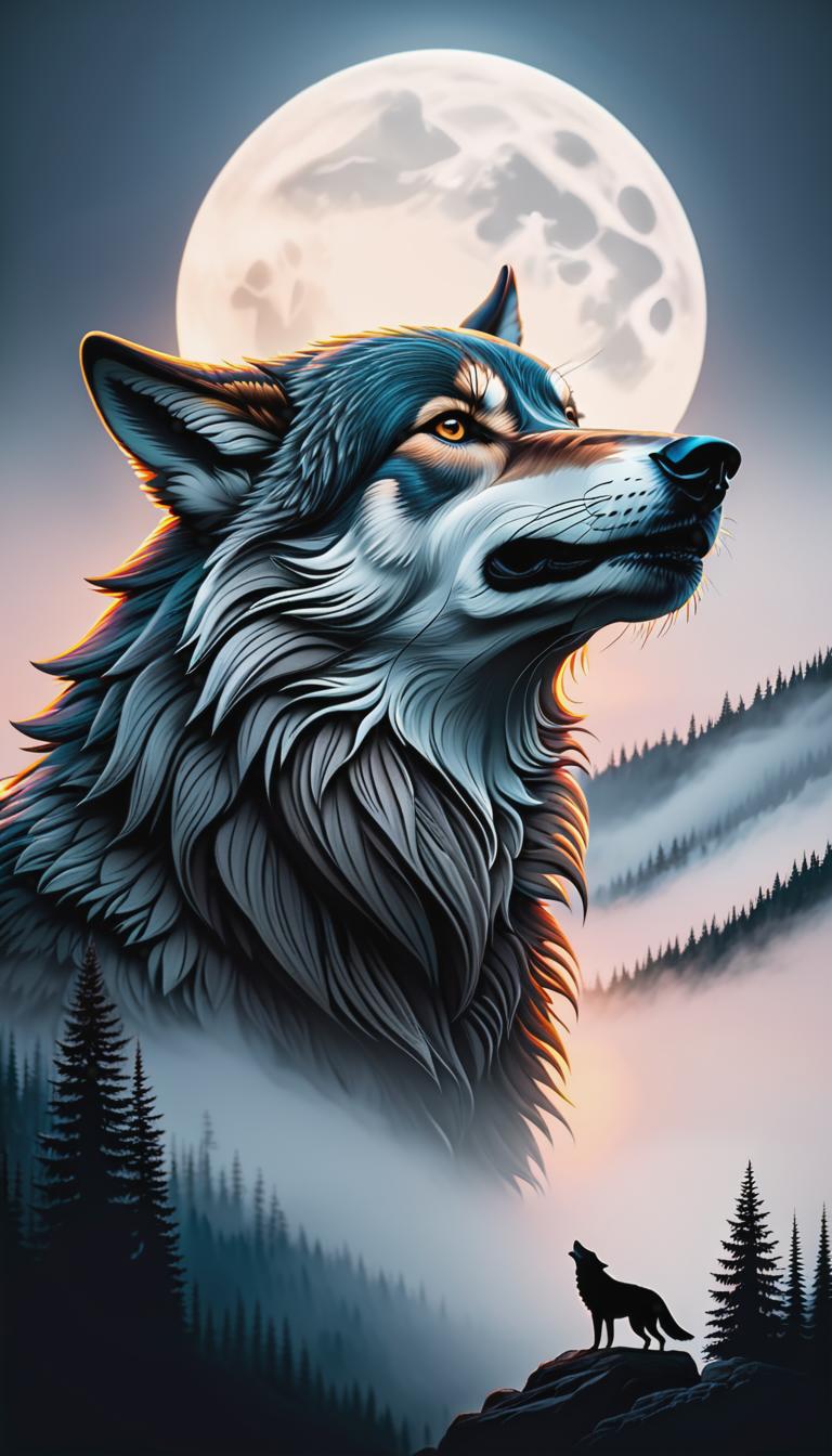  Minimalist tattoo style depiction of a wolf howling at the moon. Simple, powerful, black or grey lines on a light, solid color background., using simple and powerful black or grey lines on a light, solid color background. hyperrealistic, full body, detailed clothing, highly detailed, cinematic lighting, stunningly beautiful, intricate, sharp focus, f/1. 8, 85mm, (centered image composition), (professionally color graded), ((bright soft diffused light)), volumetric fog, trending on instagram, trending on tumblr, HDR 4K, 8K