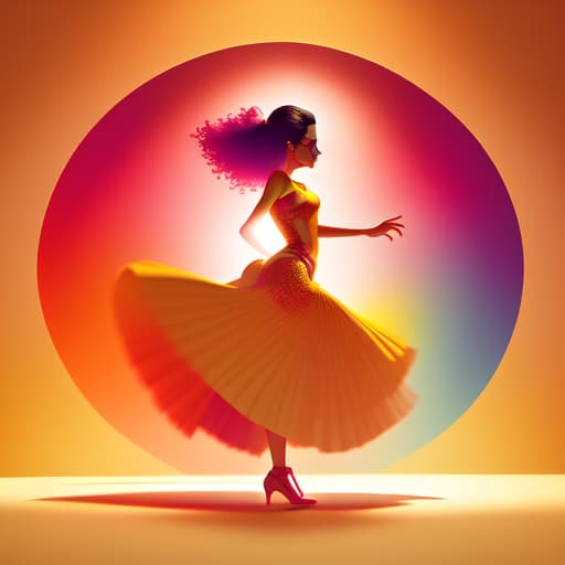 in OliDisco style sombra de mujer bailando flamenco sobre fondo de color crema