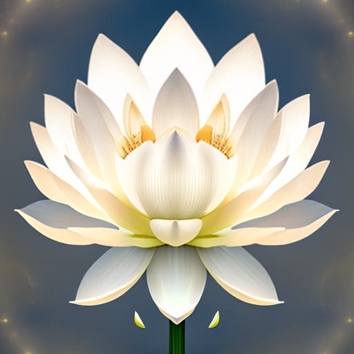 estilovintedois Image of 1 white transparency lotus flower in heaven with serenity tone and holy spirituality mood lots of ray above