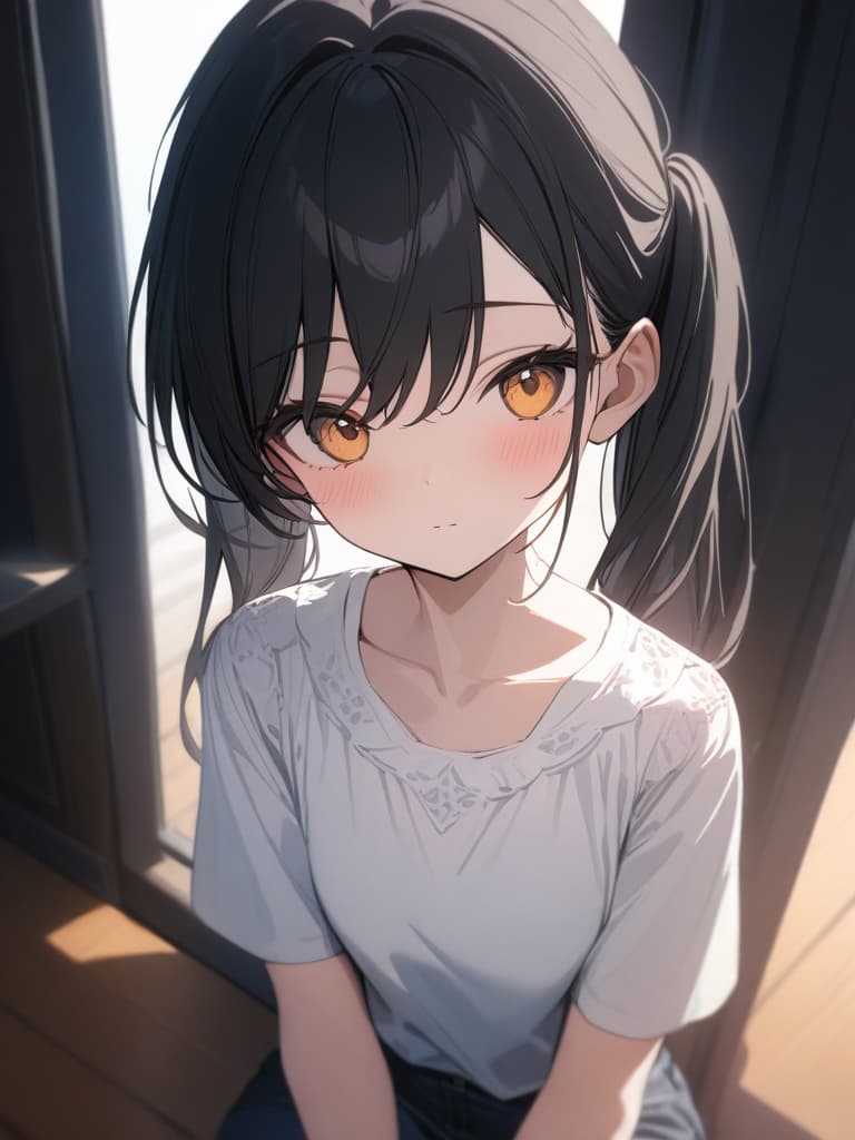  ((Highest quality)), ((masterpiece)), (Details), cute black hair twin tail beautiful girl, summer casual, masterpiece, best quality,8k,ultra detailed,high resolution,an extremely delicate and beautiful,hyper detail