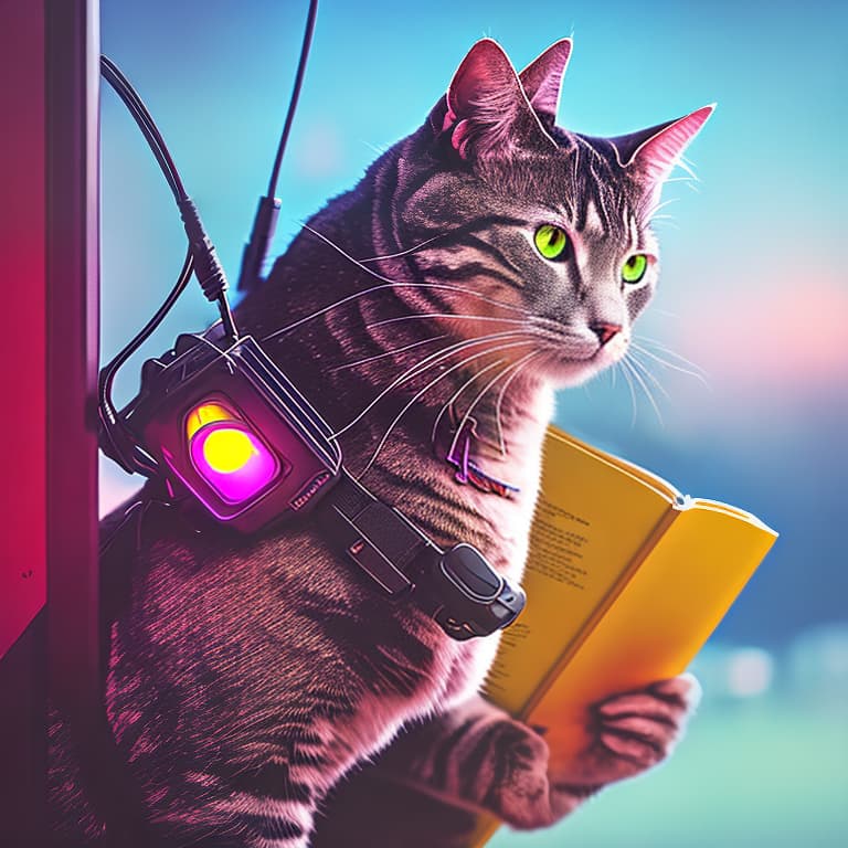 nvinkpunk Realistic image of a cat wearing headphones and reading glasses while riding a bus, fantasy, pixar, christmas hyperrealistic, full body, detailed clothing, highly detailed, cinematic lighting, stunningly beautiful, intricate, sharp focus, f/1. 8, 85mm, (centered image composition), (professionally color graded), ((bright soft diffused light)), volumetric fog, trending on instagram, trending on tumblr, HDR 4K, 8K