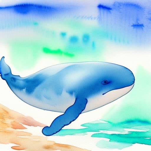  Watercolour whale