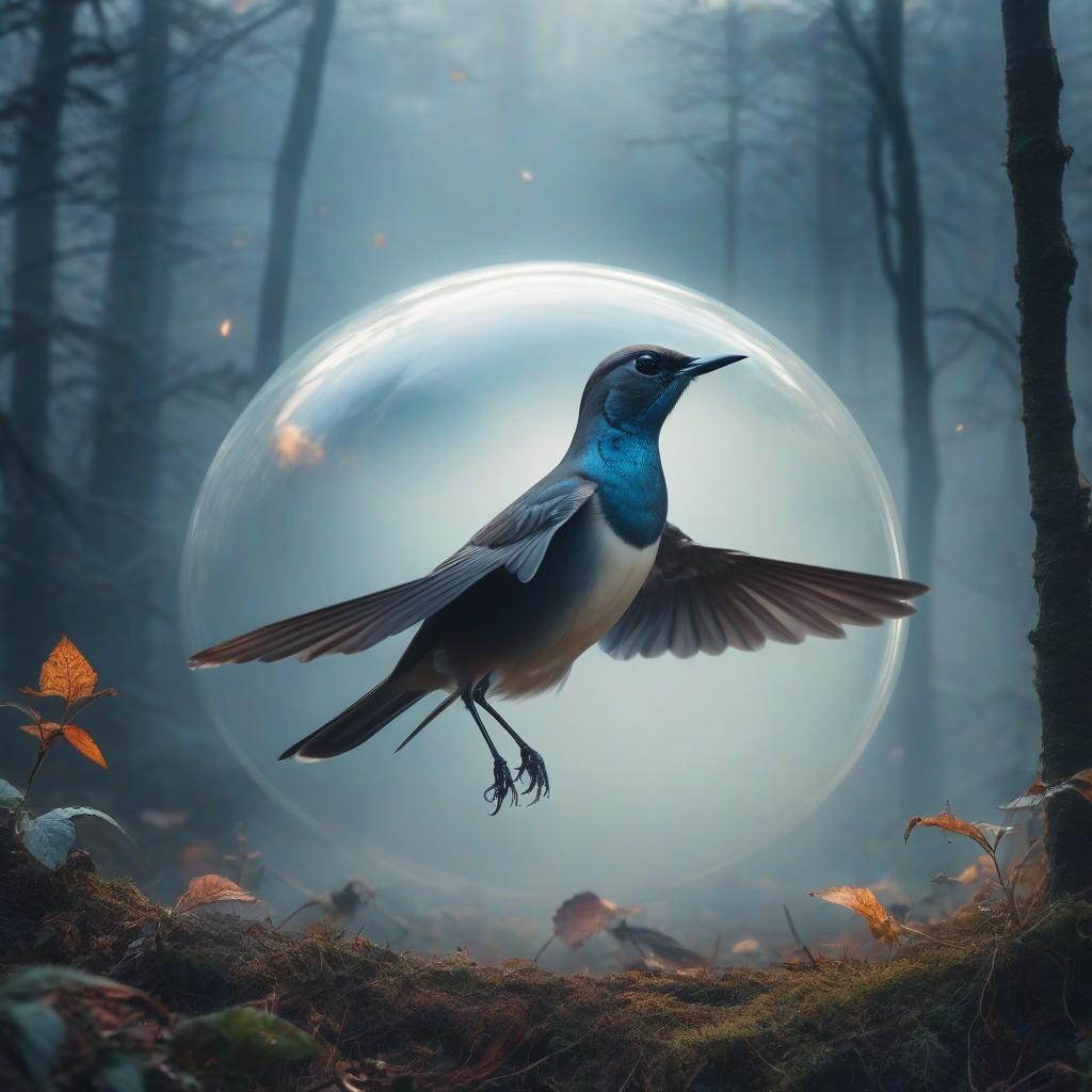  A masterpiece. Bird. Nightingale. Background: surrealistically abstract. Сanary. Flying saucer. hyperrealistic, full body, detailed clothing, highly detailed, cinematic lighting, stunningly beautiful, intricate, sharp focus, f/1. 8, 85mm, (centered image composition), (professionally color graded), ((bright soft diffused light)), volumetric fog, trending on instagram, trending on tumblr, HDR 4K, 8K