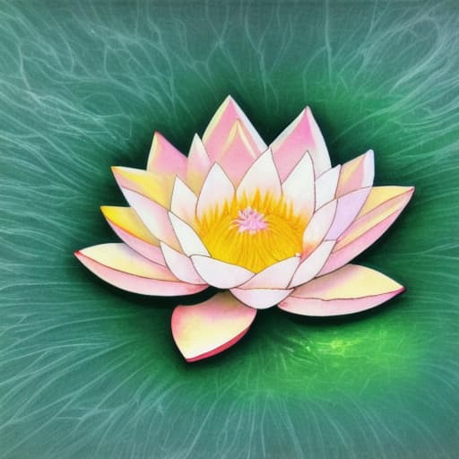  Image of 1 white lotus flower in heaven with serenity tone and holy spirituality mood create overall image in very lovely pastel palette