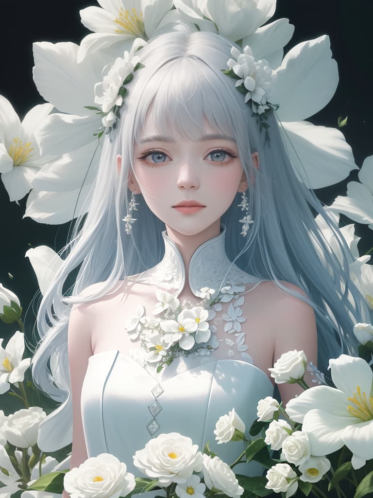  White flower, masterpiece, best quality,8k,ultra detailed,high resolution,an extremely delicate and beautiful,hyper detail