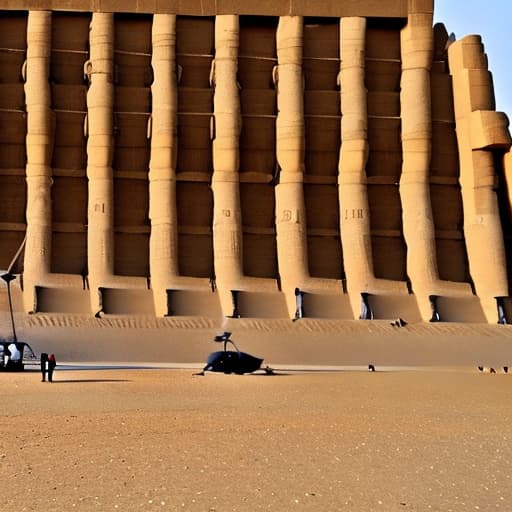 wa-vy style A military helicopter at the top of the pyramid of Egypt as someone is about about to jump off while using a parachute