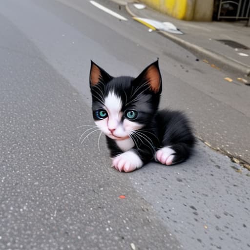  Cute baby cat abandoned on the street