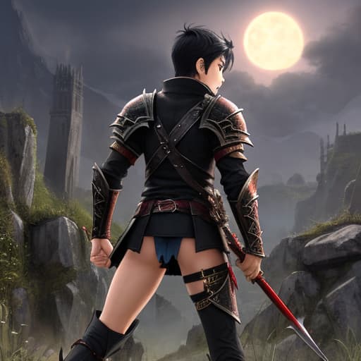  Fantasy Dark Fantasy Warrior Boys Shota Gay High Leg Suit Back Boys Game