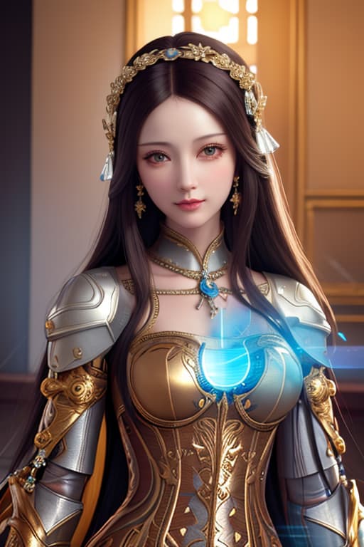  As if painted by davinci’s Mona Lisa A happy beautiful female robot woman in a wearing a headdress made from electronic components, nordic detailed face of an android, hyper realistic, super detailed, ultra detailed, digital painting, high resolution, award winning photo, cinematic, masterpiece, epic, elegant, ornate, fantasy, portrait, sharp focus, ilration, unreal engine 5, concept art, matte, bold shapes, geometric shapes, vint colors, photorealism, hd quality, 8k hyperrealistic, full body, detailed clothing, highly detailed, cinematic lighting, stunningly beautiful, intricate, sharp focus, f/1. 8, 85mm, (centered image composition), (professionally color graded), ((bright soft diffused light)), volumetric fog, trending on instagram, trending on tumblr, HDR 4K, 8K