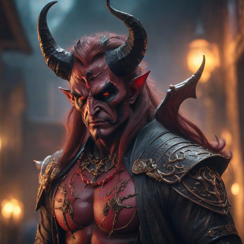  cinematic photo devil, horned, beautiful . 35mm photograph, film, bokeh, professional, 4k, highly detailed, oil painting hyperrealistic, full body, detailed clothing, highly detailed, cinematic lighting, stunningly beautiful, intricate, sharp focus, f/1. 8, 85mm, (centered image composition), (professionally color graded), ((bright soft diffused light)), volumetric fog, trending on instagram, trending on tumblr, HDR 4K, 8K