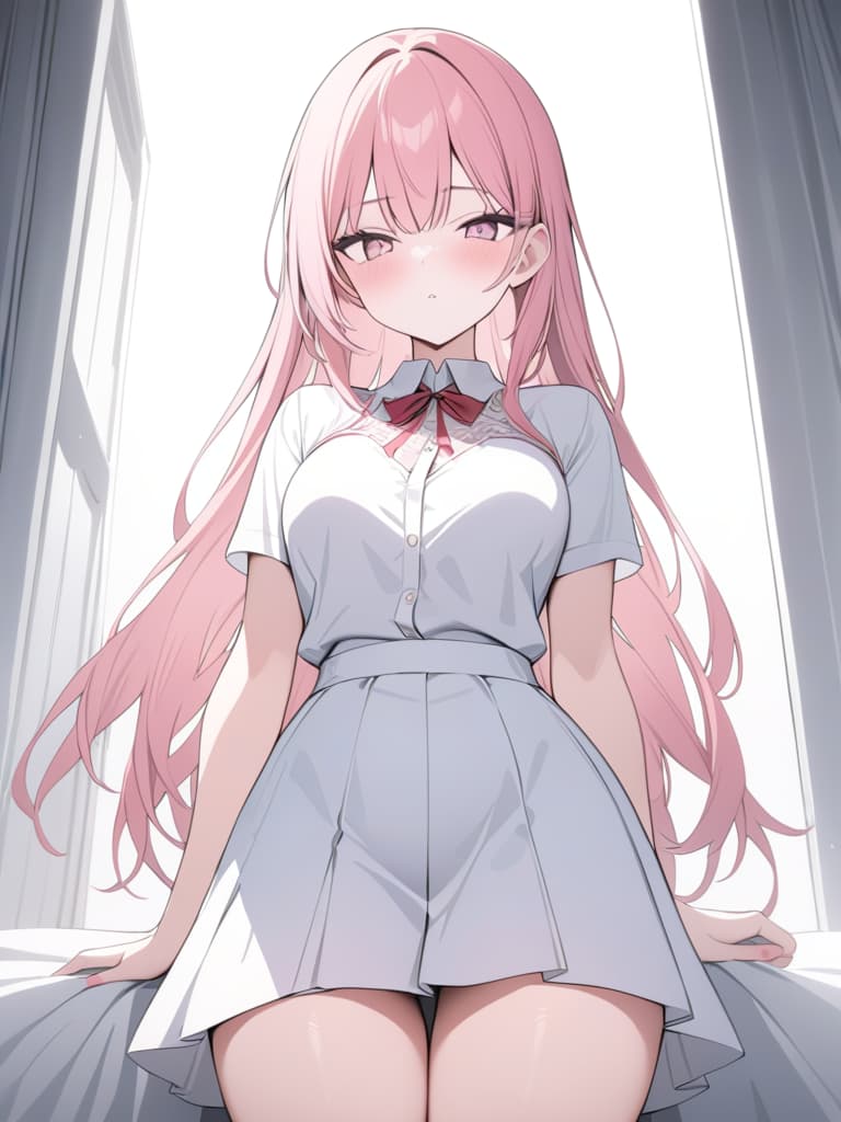  High school girl with pink hair, masterpiece, best quality,8k,ultra detailed,high resolution,an extremely delicate and beautiful,hyper detail