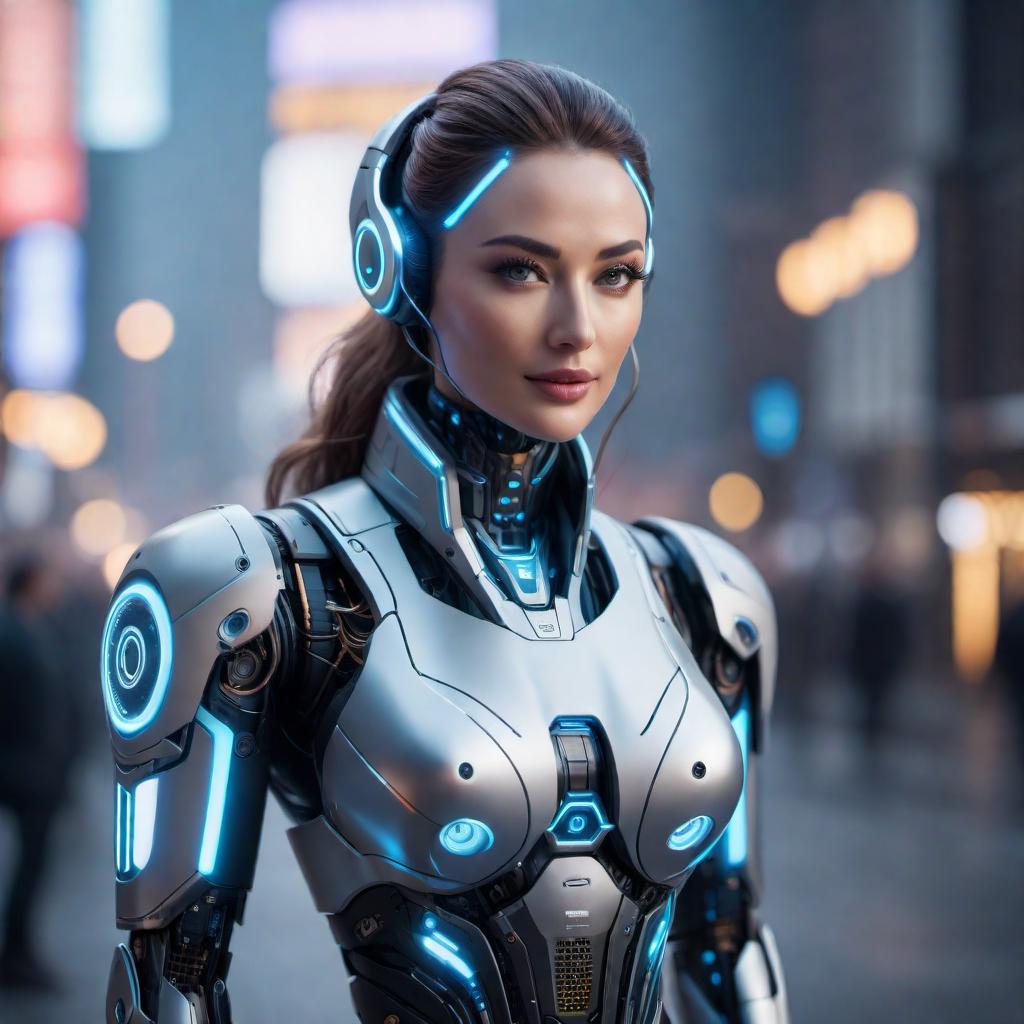  A portrait of a friendly AI assistant in a digital environment, embodying helpfulness and intelligence. hyperrealistic, full body, detailed clothing, highly detailed, cinematic lighting, stunningly beautiful, intricate, sharp focus, f/1. 8, 85mm, (centered image composition), (professionally color graded), ((bright soft diffused light)), volumetric fog, trending on instagram, trending on tumblr, HDR 4K, 8K