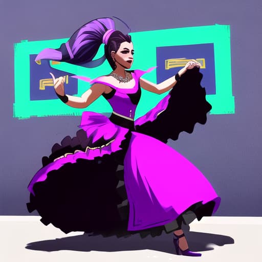  sombra de mujer bailando flamenco sobre fondo de color crema