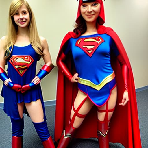   of s with costume of superheroine where they look huge s