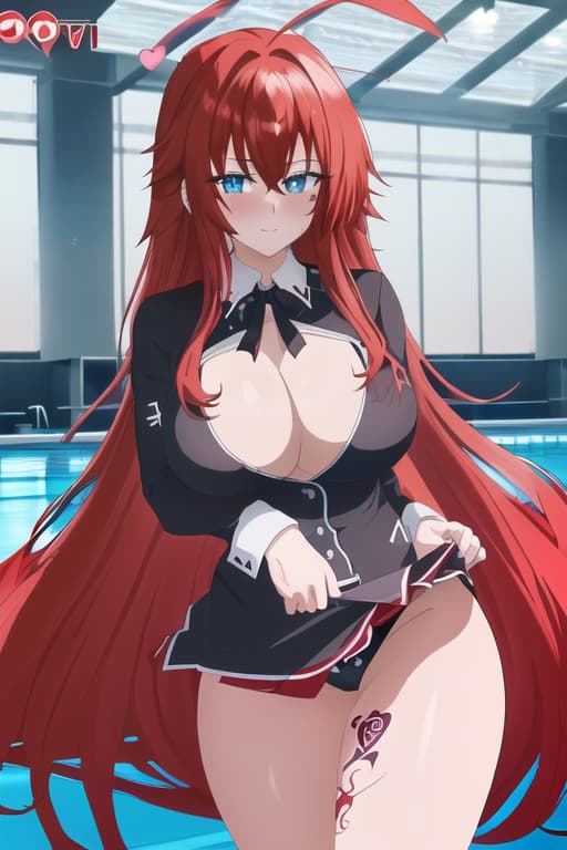  a tattoo shaped heart with a name on the inside and the name is￼ wyatt,in a ￼,masterpiece, best quality, 1women, long red hair, looking at viewer, :3, cute, black uniform, outdoors, streets, cowboy shot, curvy, (((blue eyes))), rias gremory, red hair, antenna hair, wavy hair, ((beautiful detailed eyes, beautiful detailed glow, lots of glow)), anime screencap,women at pool, compeion , black , masterpiece, best quality, high quality, solo