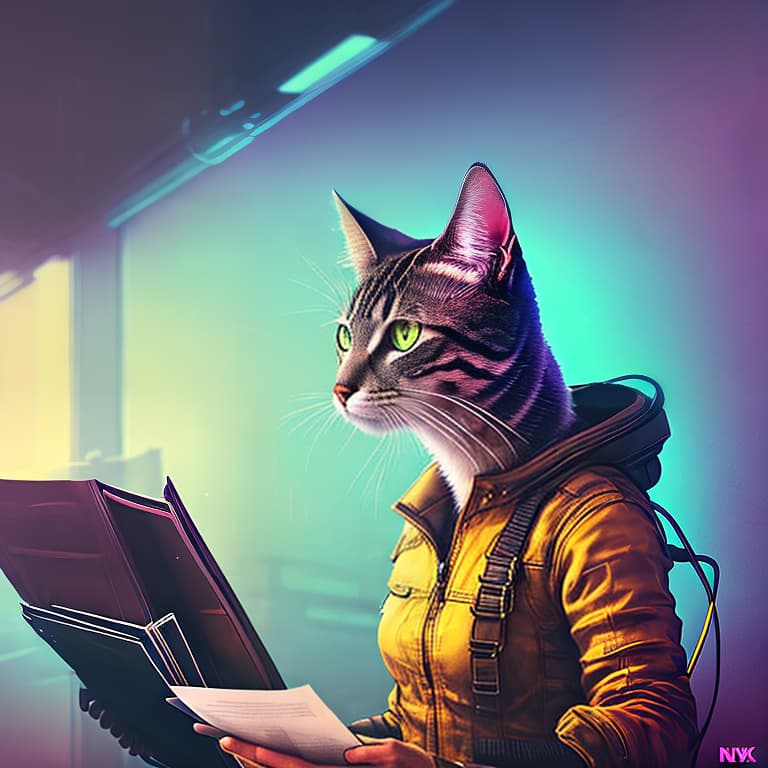 nvinkpunk Realistic image of a cat wearing headphones and reading glasses while riding a bus hyperrealistic, full body, detailed clothing, highly detailed, cinematic lighting, stunningly beautiful, intricate, sharp focus, f/1. 8, 85mm, (centered image composition), (professionally color graded), ((bright soft diffused light)), volumetric fog, trending on instagram, trending on tumblr, HDR 4K, 8K