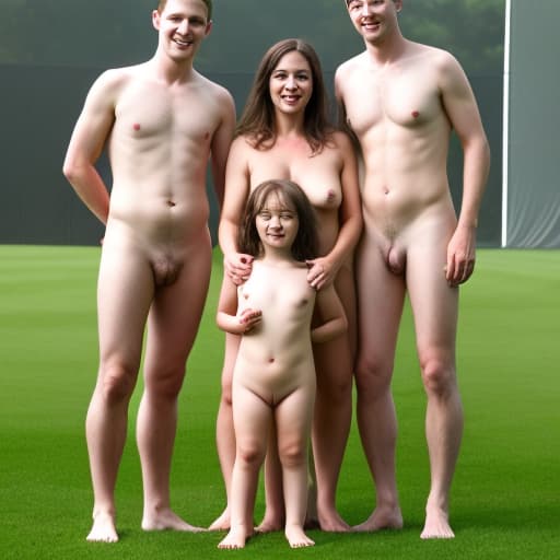  Naked family in the pitch