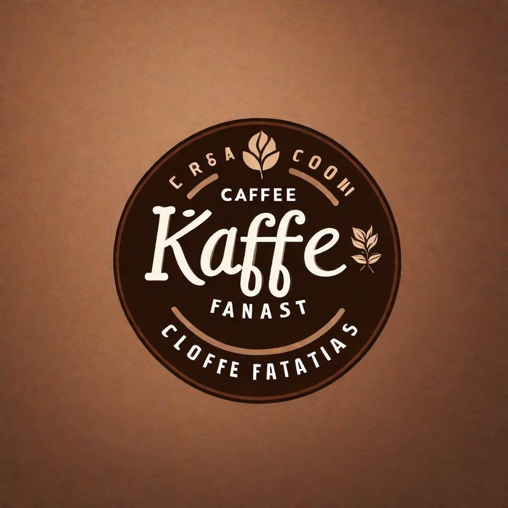  A logo for a coffee shop called 'Kaffe Fantast'. The logo should include elements such as a coffee cup and coffee beans. A modern and minimalist style with a warm color scheme, including shades of brown and cream. The text 'Kaffe Fantast' should be prominently displayed in a stylish but readable font. hyperrealistic, full body, detailed clothing, highly detailed, cinematic lighting, stunningly beautiful, intricate, sharp focus, f/1. 8, 85mm, (centered image composition), (professionally color graded), ((bright soft diffused light)), volumetric fog, trending on instagram, trending on tumblr, HDR 4K, 8K