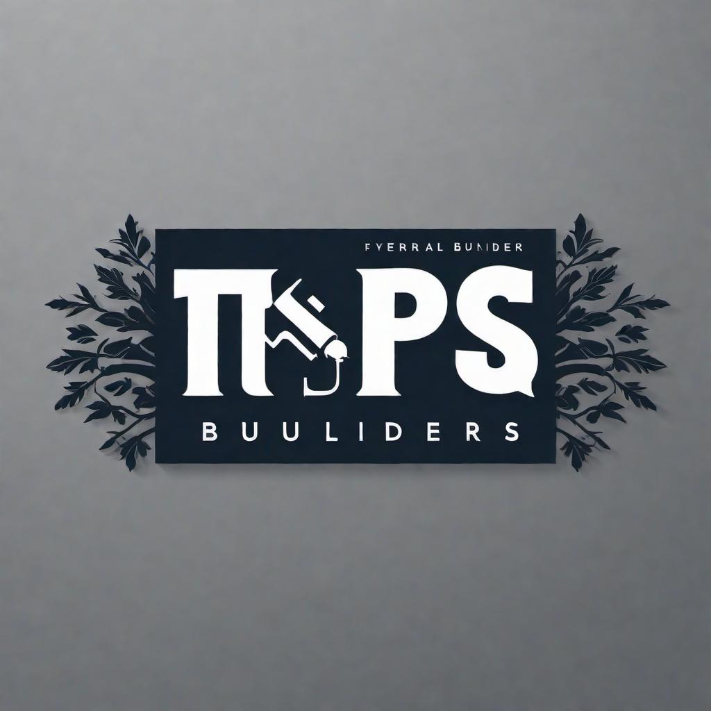  Design a powerful logo for a general contractor with the name 'TPS BUILDERS' identical to the second image provided. Emphasize the letters 'TPS' in a bold, professional font, and incorporate slate gray walls. Include elements related to construction such as tools, buildings, or blueprints. hyperrealistic, full body, detailed clothing, highly detailed, cinematic lighting, stunningly beautiful, intricate, sharp focus, f/1. 8, 85mm, (centered image composition), (professionally color graded), ((bright soft diffused light)), volumetric fog, trending on instagram, trending on tumblr, HDR 4K, 8K