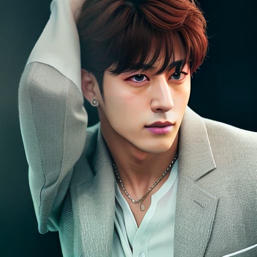  jungkook of BTS hyperrealistic, full body, detailed clothing, highly detailed, cinematic lighting, stunningly beautiful, intricate, sharp focus, f/1. 8, 85mm, (centered image composition), (professionally color graded), ((bright soft diffused light)), volumetric fog, trending on instagram, trending on tumblr, HDR 4K, 8K