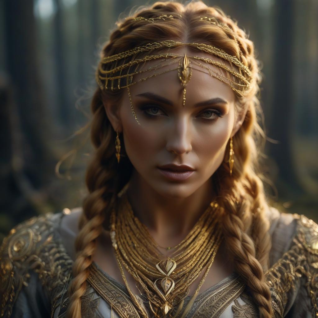  a golden braid covered with glowing runes hyperrealistic, full body, detailed clothing, highly detailed, cinematic lighting, stunningly beautiful, intricate, sharp focus, f/1. 8, 85mm, (centered image composition), (professionally color graded), ((bright soft diffused light)), volumetric fog, trending on instagram, trending on tumblr, HDR 4K, 8K