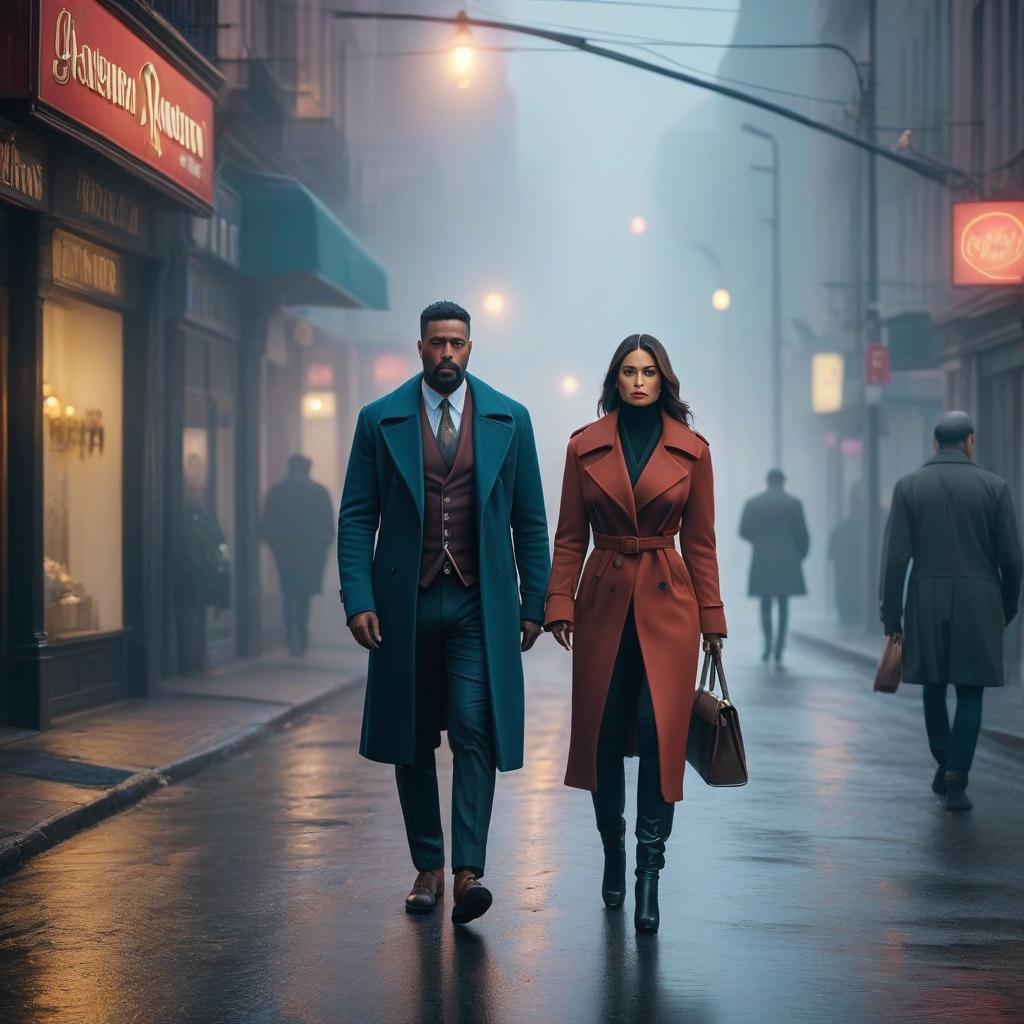  sad clients walking in streets hyperrealistic, full body, detailed clothing, highly detailed, cinematic lighting, stunningly beautiful, intricate, sharp focus, f/1. 8, 85mm, (centered image composition), (professionally color graded), ((bright soft diffused light)), volumetric fog, trending on instagram, trending on tumblr, HDR 4K, 8K