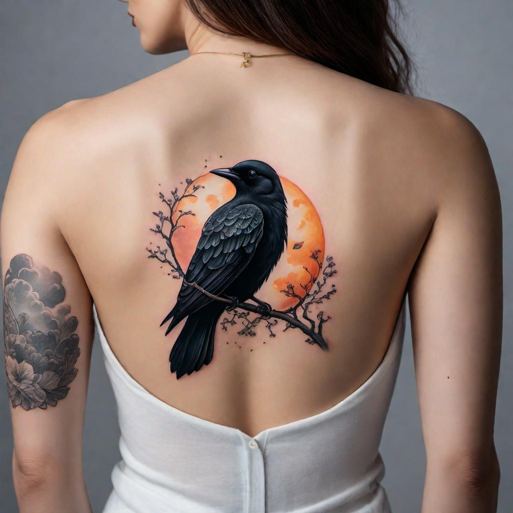  A tattoo design with the quote 'everything we see or seem are but a dream within a dream.' The art is very illuminating and ethereal with a black bird, clouds, and a moon. The design should have a dreamy and mystical feel. hyperrealistic, full body, detailed clothing, highly detailed, cinematic lighting, stunningly beautiful, intricate, sharp focus, f/1. 8, 85mm, (centered image composition), (professionally color graded), ((bright soft diffused light)), volumetric fog, trending on instagram, trending on tumblr, HDR 4K, 8K