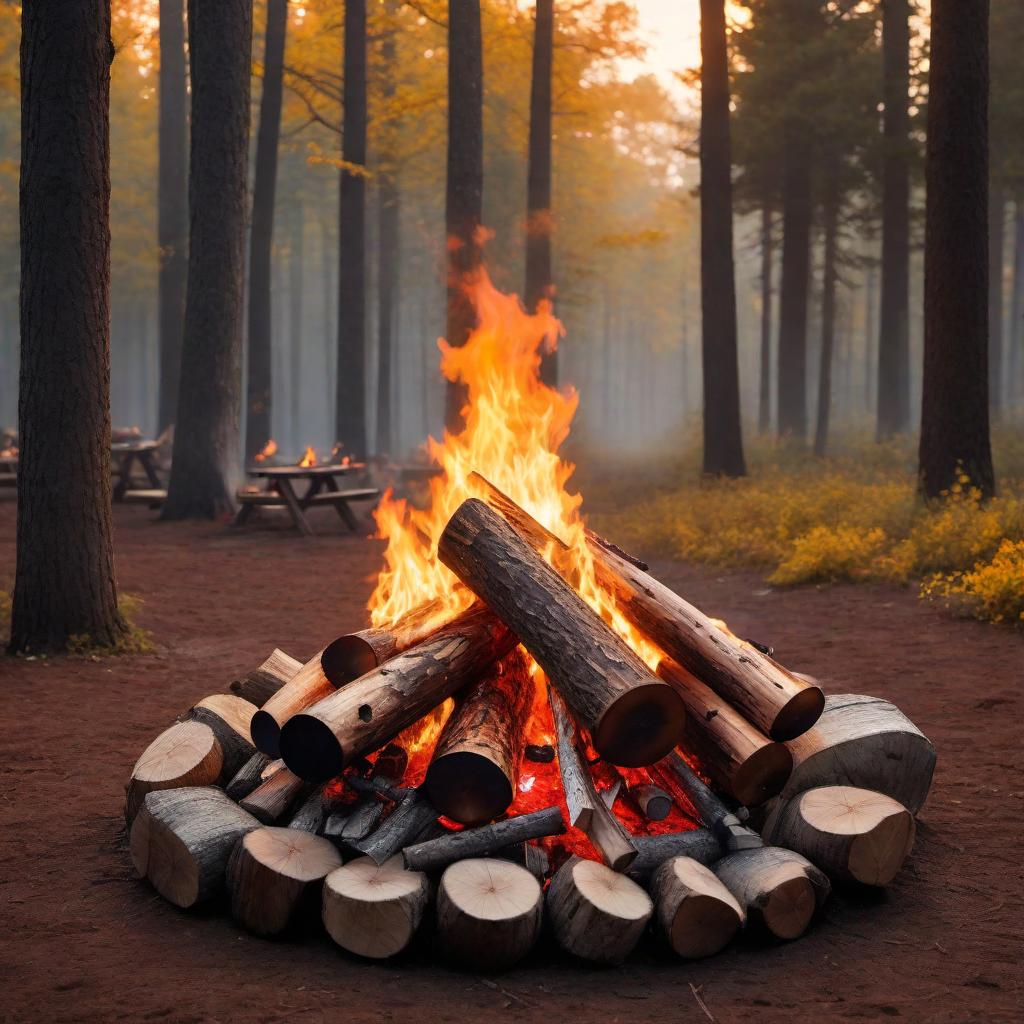  A logo featuring a campfire with musical notes around it. The campfire should be stylized with artistic flames and logs, and the music notes should appear to be floating above or around the fire, giving it an energetic and lively vibe. The colors should be warm, focusing on reds, yellows, and oranges for the fire, with complementary colors for the notes. The overall design should be modern and appealing, suitable for a music event or app. hyperrealistic, full body, detailed clothing, highly detailed, cinematic lighting, stunningly beautiful, intricate, sharp focus, f/1. 8, 85mm, (centered image composition), (professionally color graded), ((bright soft diffused light)), volumetric fog, trending on instagram, trending on tumblr, HDR 4K, 8K