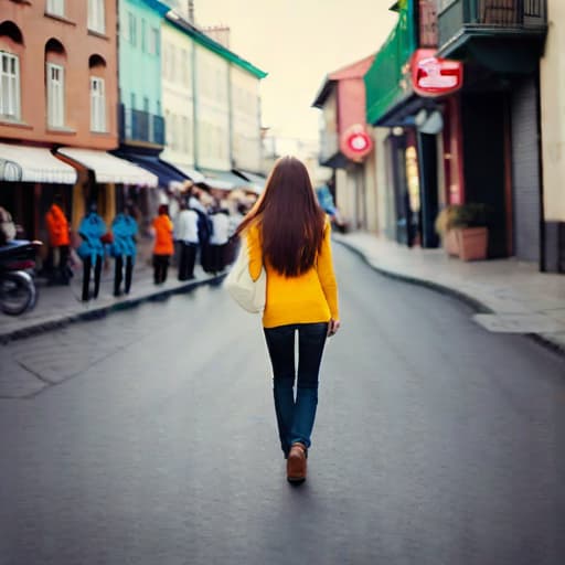  I 18girl walking on Street