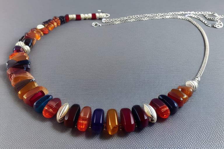  multicolor long necklace with beads, ancient, unique, delicate, gift, mothers day, silver jewelry, motif clasp, gold bead, color in spring summer 2024