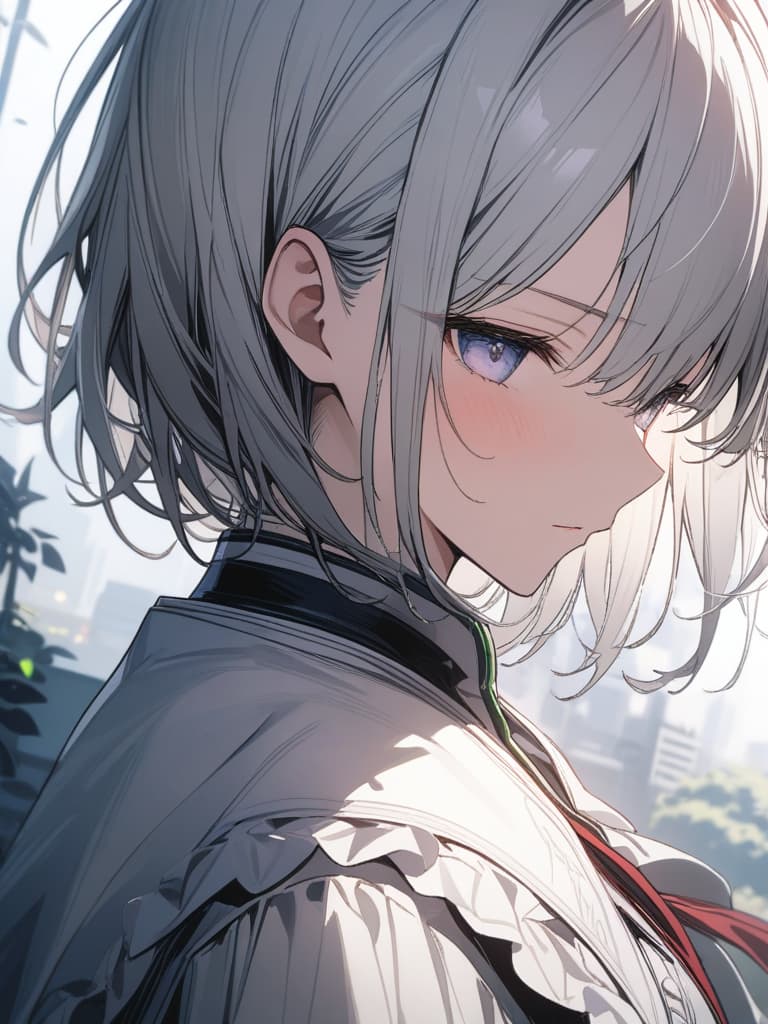  Silver hair, handsome, Midori, male, masterpiece, best quality,8k,ultra detailed,high resolution,an extremely delicate and beautiful,hyper detail