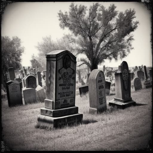  A rustic old timey creepy graveyard in the old west