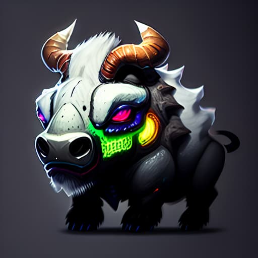  ghost bull hyperrealistic, full body, detailed clothing, highly detailed, cinematic lighting, stunningly beautiful, intricate, sharp focus, f/1. 8, 85mm, (centered image composition), (professionally color graded), ((bright soft diffused light)), volumetric fog, trending on instagram, trending on tumblr, HDR 4K, 8K