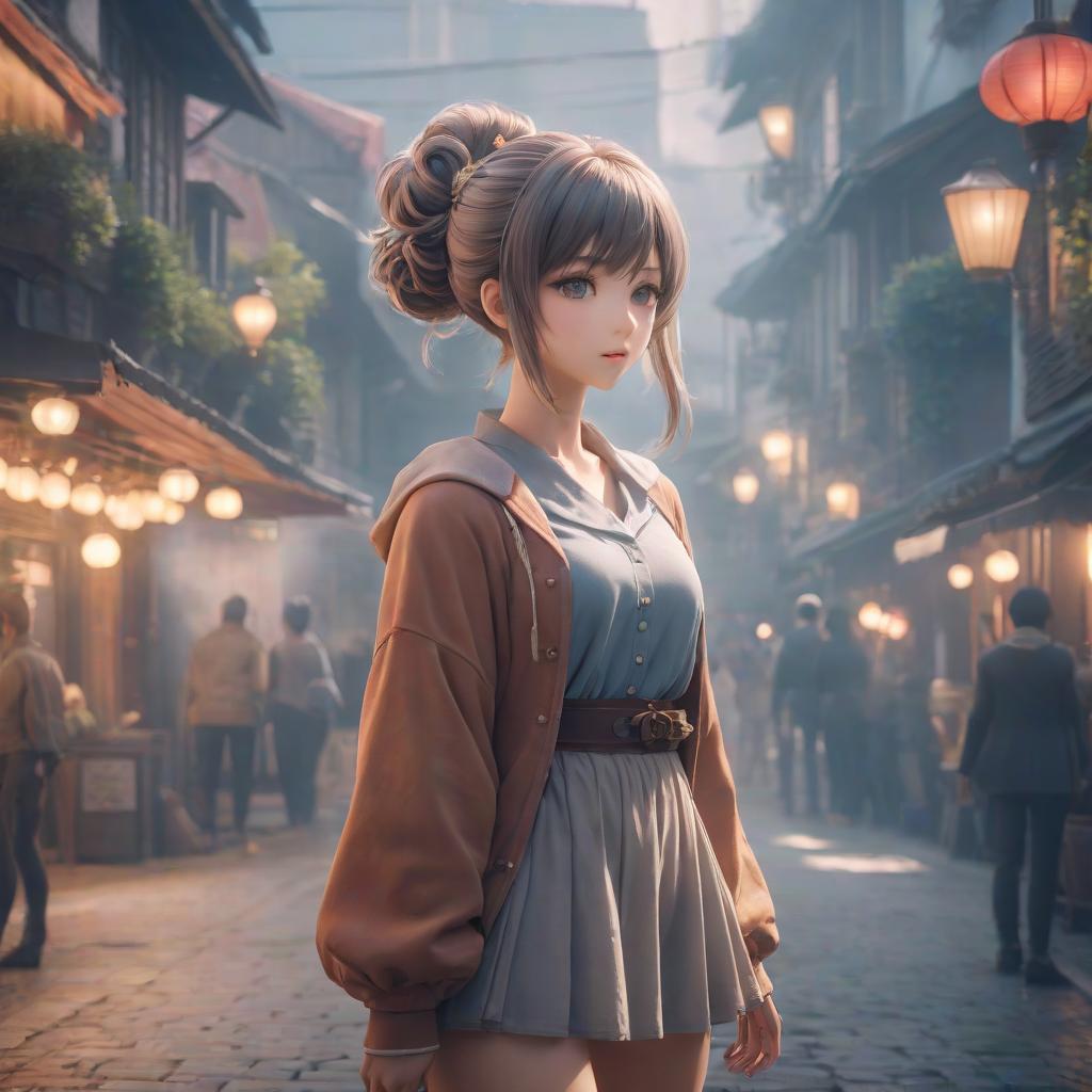  animes hairstyle girl hyperrealistic, full body, detailed clothing, highly detailed, cinematic lighting, stunningly beautiful, intricate, sharp focus, f/1. 8, 85mm, (centered image composition), (professionally color graded), ((bright soft diffused light)), volumetric fog, trending on instagram, trending on tumblr, HDR 4K, 8K