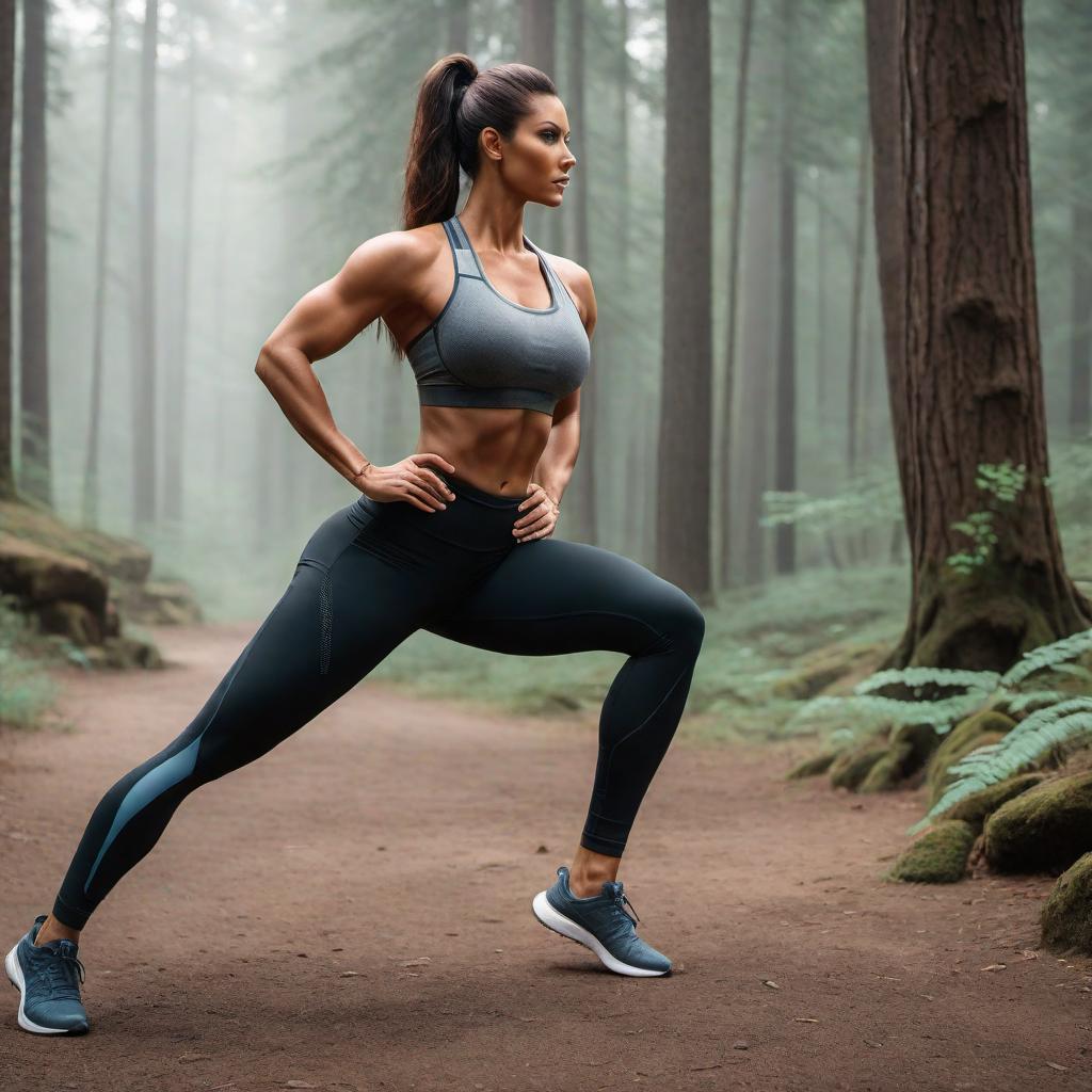  A sample stay-at-home workout plan to build glutes and strengthen hips without any equipment: 1. Warm-Up: - 5 minutes of marching in place - 10 leg swings on each leg - 10 hip circles in each direction 2. Glute Activation Exercises: - 15 Glute bridges - 15 Donkey kicks on each leg - 15 Fire hydrants on each leg 3. Glute and Hip Strengthening Exercises: - 15 Bodyweight squats - 15 Bulgarian split squats on each leg - 15 Lunges on each leg 4. Cardio: - 20 jumping jacks - 30 seconds of high knees - 30 seconds of mountain climbers 5. Cool Down and Stretch: - 5 minutes of stretching focusing on the glutes, hips, and legs Perform 3-4 times a week with rest days in between. Focus on proper form and listen to your body. hyperrealistic, full body, detailed clothing, highly detailed, cinematic lighting, stunningly beautiful, intricate, sharp focus, f/1. 8, 85mm, (centered image composition), (professionally color graded), ((bright soft diffused light)), volumetric fog, trending on instagram, trending on tumblr, HDR 4K, 8K