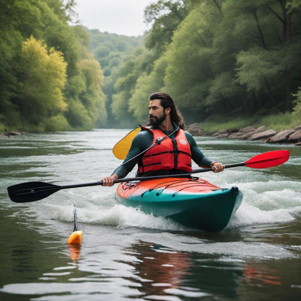  Flyer inviting friends to go kayaking this Saturday at noon. Meeting point: El Vallartazo in Joliet. Instructions: Bring water shoes, towel, sunscreen lotion, snacks, and drinks. If you feel more comfortable, bring your life jacket. Please confirm your attendance. The flyer includes pictures of people kayaking in the river. The style is fun and adventurous with a nature-themed color scheme. hyperrealistic, full body, detailed clothing, highly detailed, cinematic lighting, stunningly beautiful, intricate, sharp focus, f/1. 8, 85mm, (centered image composition), (professionally color graded), ((bright soft diffused light)), volumetric fog, trending on instagram, trending on tumblr, HDR 4K, 8K