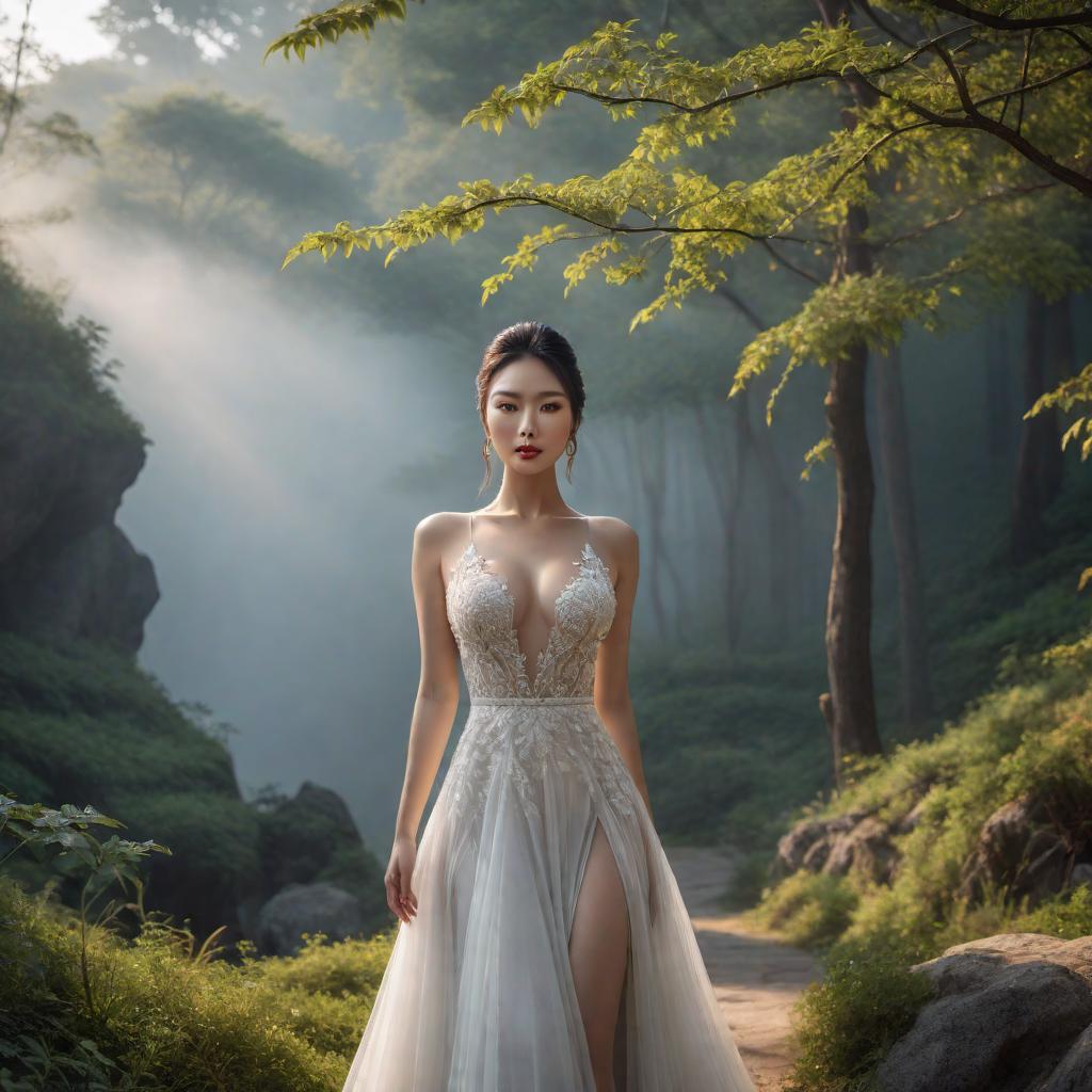  你好，你今天怎么样？你吃饭了吗？ hyperrealistic, full body, detailed clothing, highly detailed, cinematic lighting, stunningly beautiful, intricate, sharp focus, f/1. 8, 85mm, (centered image composition), (professionally color graded), ((bright soft diffused light)), volumetric fog, trending on instagram, trending on tumblr, HDR 4K, 8K