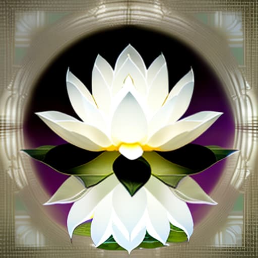 estilovintedois Image of 1 white transparency lotus flower in heaven with serenity tone and holy spirituality mood lots of ray above