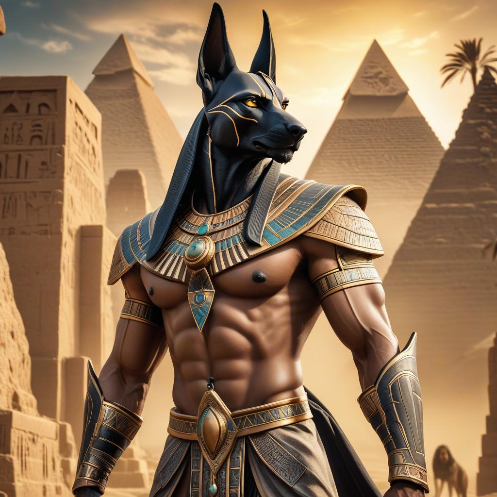  In the style of a tattoo sketch, Anubis, the Egyptian god, with very angry eyes, in a dynamic pose, against a background of pyramids. hyperrealistic, full body, detailed clothing, highly detailed, cinematic lighting, stunningly beautiful, intricate, sharp focus, f/1. 8, 85mm, (centered image composition), (professionally color graded), ((bright soft diffused light)), volumetric fog, trending on instagram, trending on tumblr, HDR 4K, 8K