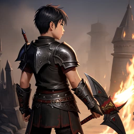  Fantasy Dark Fantasy Warrior Boys Shota Gay High Leg Armor Back Boys Games
