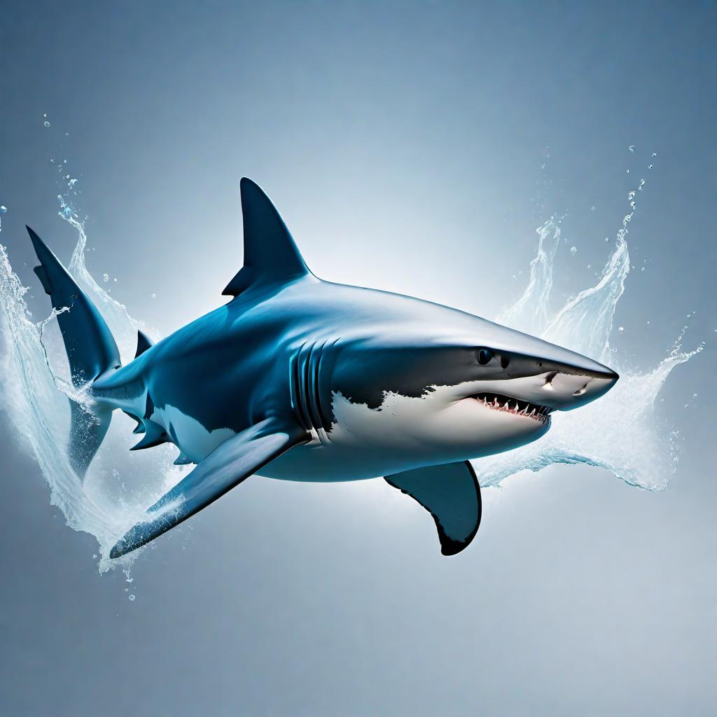  Logo for a team called 'Shark Gang'. The design should feature a fierce shark, bold and dynamic fonts, and a modern, sleek look with blue and grey color tones. hyperrealistic, full body, detailed clothing, highly detailed, cinematic lighting, stunningly beautiful, intricate, sharp focus, f/1. 8, 85mm, (centered image composition), (professionally color graded), ((bright soft diffused light)), volumetric fog, trending on instagram, trending on tumblr, HDR 4K, 8K