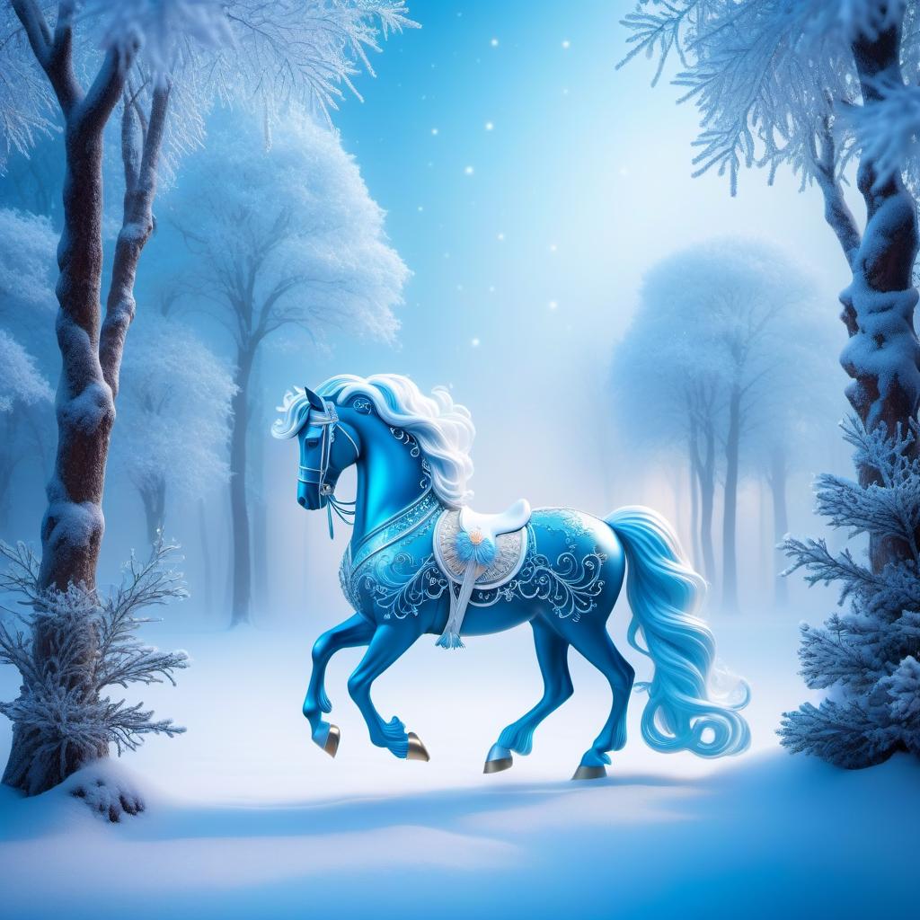  ethereal fantasy concept art of Digital image (double exposure). An attraction in a park. A carousel of ice ponies spinning to the rhythm of a blizzard. Manes of thin openwork snowflakes. Sparkling, sparkling blue neon. Shades of white to blue. (Christmas decor: candy, caramel, wreath, poisettia). Unusual designs, sparkling surfaces. Lots of snowflakes. White snow. Silver filigree, pattern. Stylisation, decorative. Background : surrealist abstraction. Stylistics : fantasy, fairy tale, Soviet animation. High quality. . magnificent, celestial, ethereal, painterly, epic, majestic, magical, fantasy art, cover art, dreamy, hkmagic hyperrealistic, full body, detailed clothing, highly detailed, cinematic lighting, stunningly beautiful, intricate, sharp focus, f/1. 8, 85mm, (centered image composition), (professionally color graded), ((bright soft diffused light)), volumetric fog, trending on instagram, trending on tumblr, HDR 4K, 8K