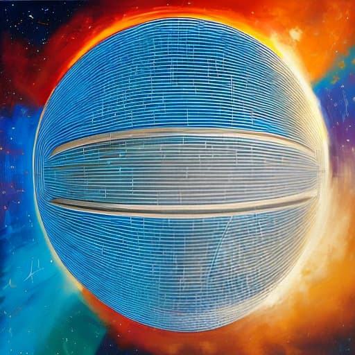 lnkdn photography Painting of a very very symmetric dyson sphere, robert mccall, rick guidice, noah bradley, jim burns, les edwards, james gilleard, very coherent, extremely detailed, 4 k resolution, hd