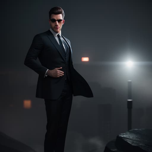  Business man hyperrealistic, full body, detailed clothing, highly detailed, cinematic lighting, stunningly beautiful, intricate, sharp focus, f/1. 8, 85mm, (centered image composition), (professionally color graded), ((bright soft diffused light)), volumetric fog, trending on instagram, trending on tumblr, HDR 4K, 8K