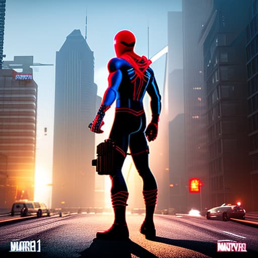 nvinkpunk Spider-Man 2 game Apply the Following Styles Comic hyperrealistic, full body, detailed clothing, highly detailed, cinematic lighting, stunningly beautiful, intricate, sharp focus, f/1. 8, 85mm, (centered image composition), (professionally color graded), ((bright soft diffused light)), volumetric fog, trending on instagram, trending on tumblr, HDR 4K, 8K