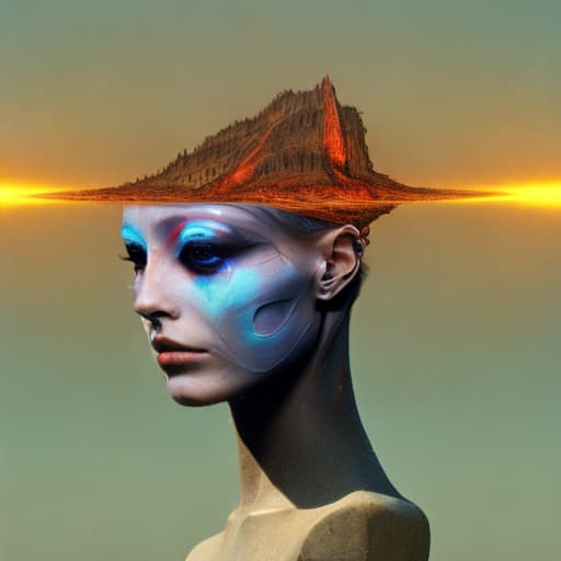 portrait+ style mannequins Beksiński pain fear eye bridge time hourglass death